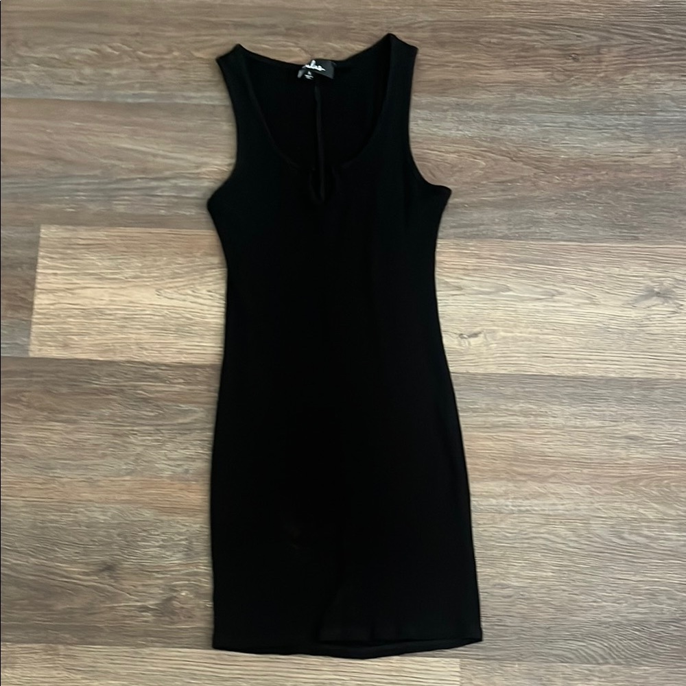 Lulus ribbed black bodycon dress
